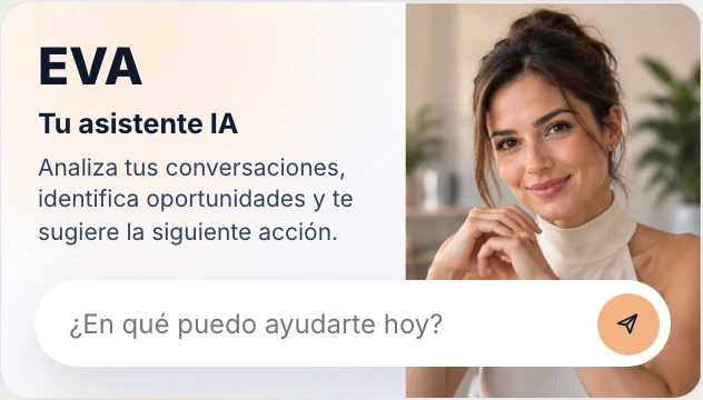 Vista ilustrativa de IA interna para ayudar a tu equipo dentro del CRM.